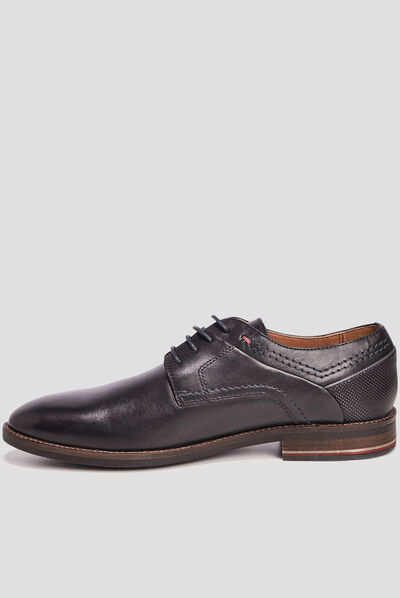 Derbies à lacets en cuir noir homme