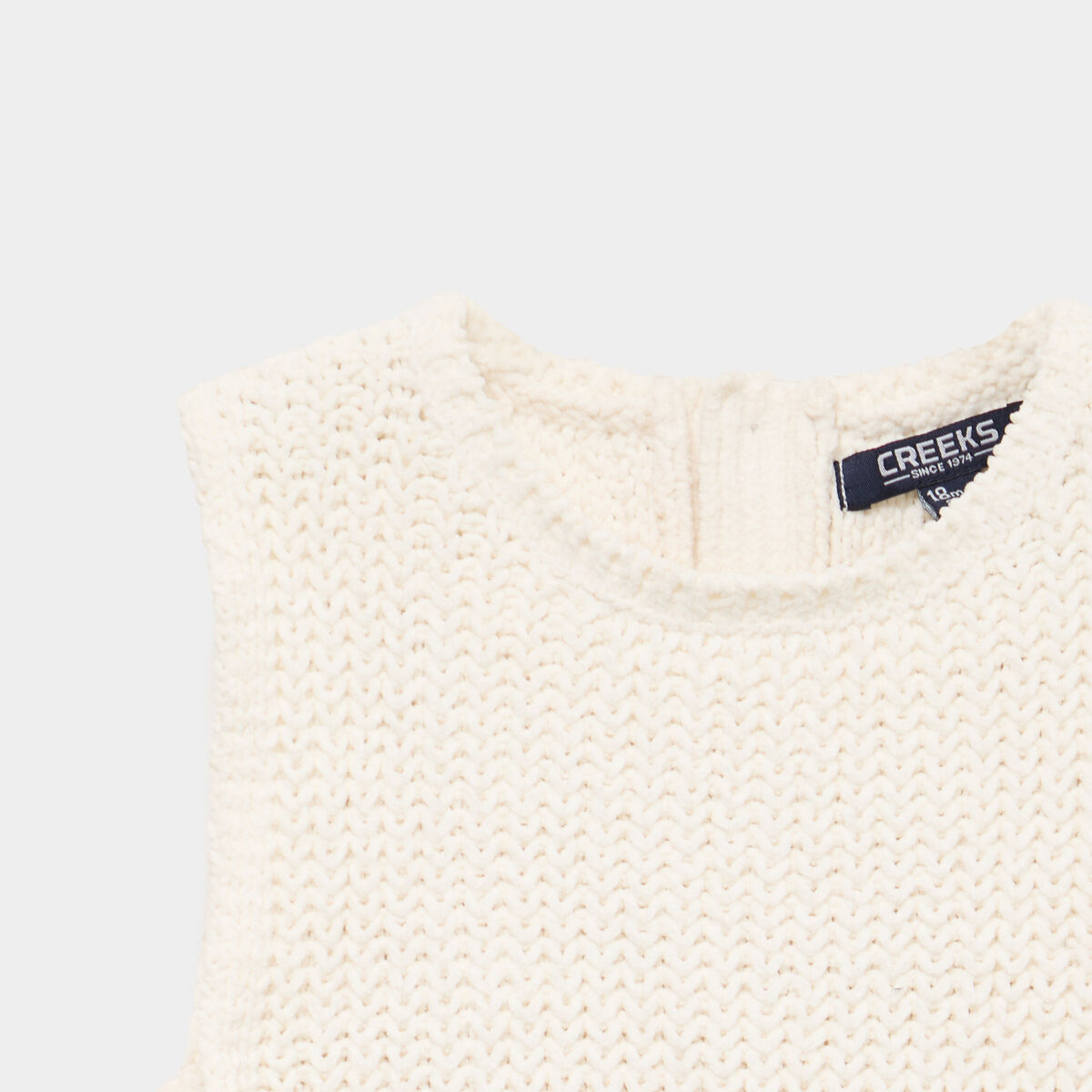 Pull sans manches nou&eacute; blanc b&eacute;b&eacute; fille
