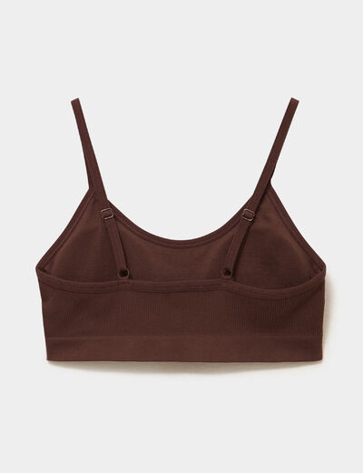 Lot 2 brassi&egrave;res padd&eacute;es marron femme