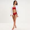 Shorty en dentelle rouge femme