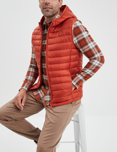 Doudoune sans manches à capuche Creeks orange foncé homme