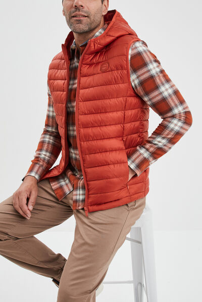 Doudoune sans manches à capuche Creeks orange foncé homme