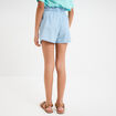 Short en jean avec ceinture noeud taille denim triple stone fille