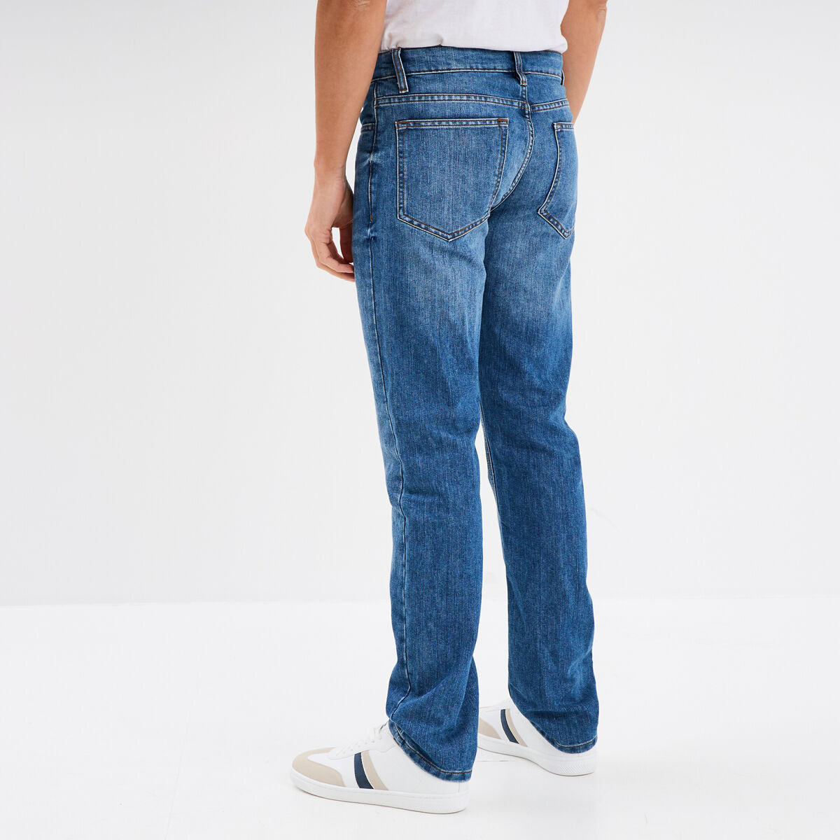 Jeans straight denim 5 poches denim double stone homme