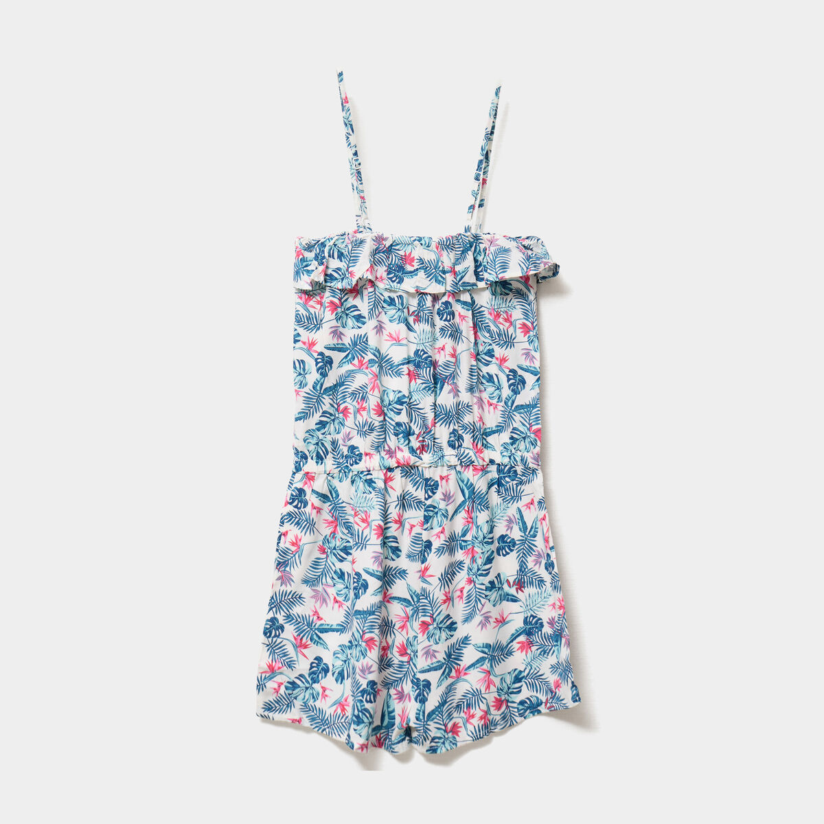 Robe de plage à bretelles blanc fille