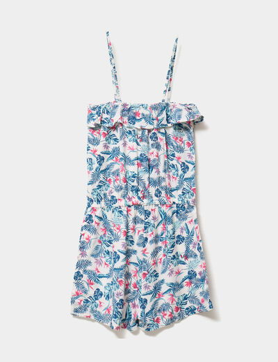 Robe de plage à bretelles blanc fille