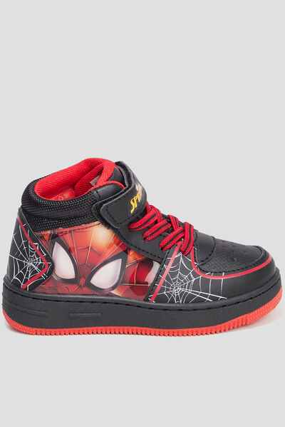 Baskets montantes à scratchs Spider-Man noir garçon
