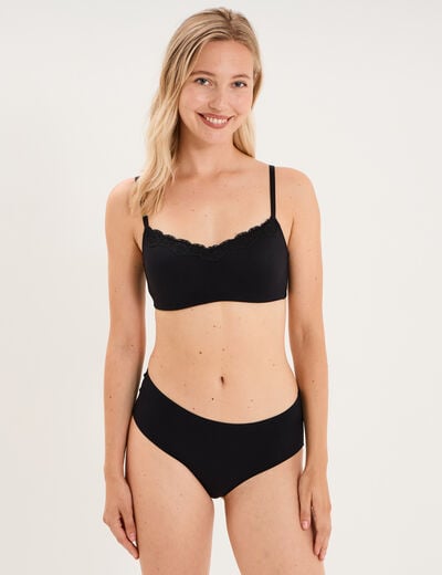 Shorty invisible &agrave; dentelle noir femme