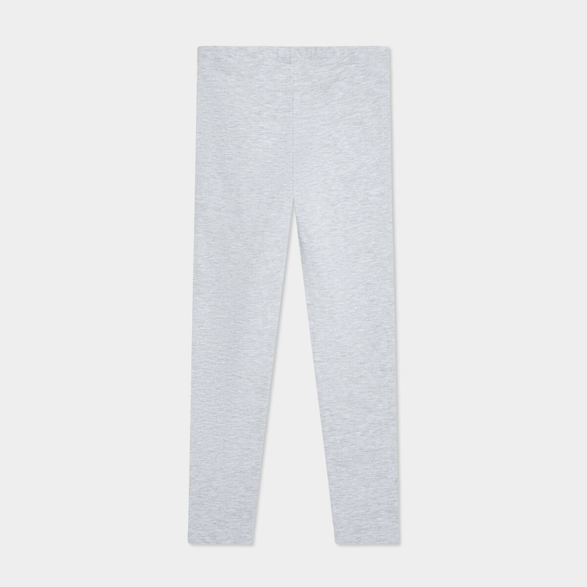 Legging long coton taille &eacute;lastiqu&eacute;e gris fille