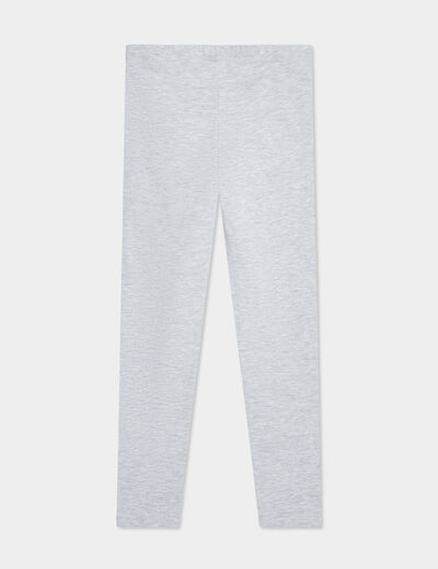 Legging long coton taille élastiquée gris fille