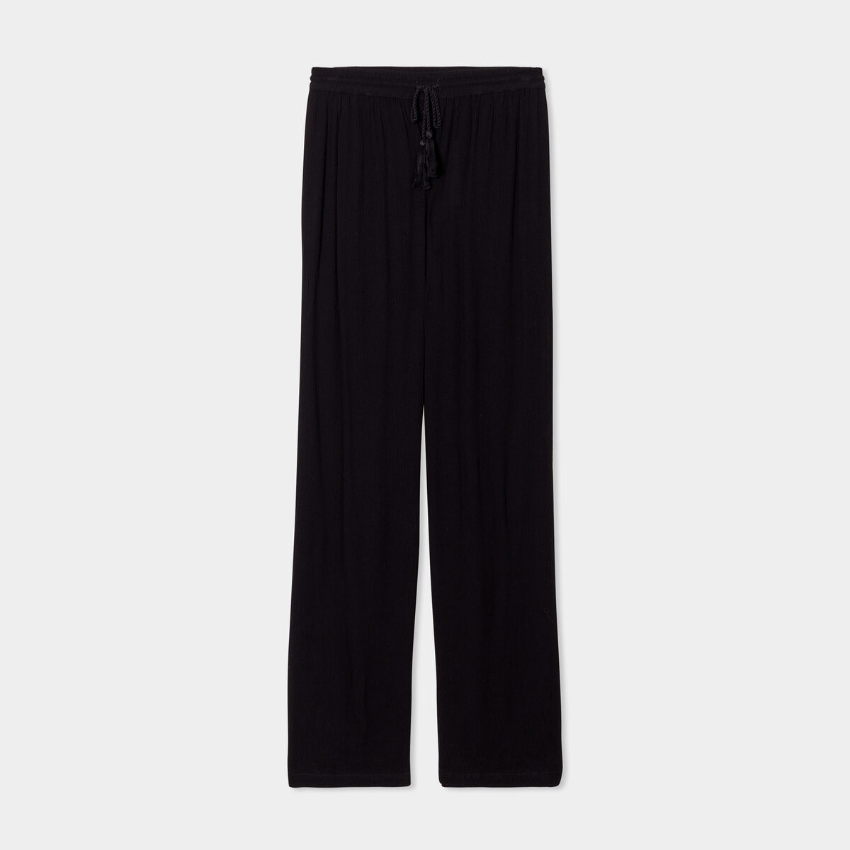 Pantalon large fluide noir femme