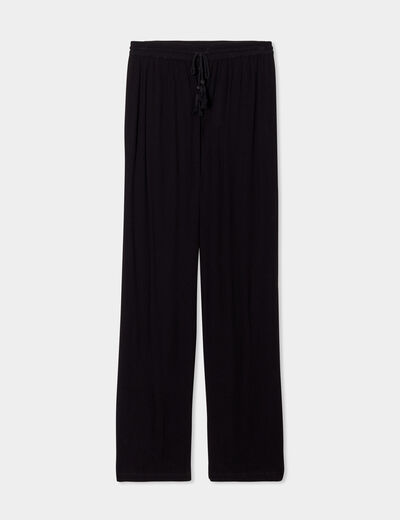 Pantalon large fluide noir femme