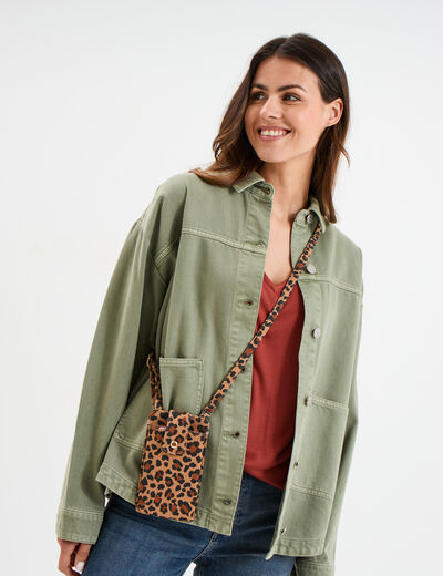 Pochette de téléphone sable femme