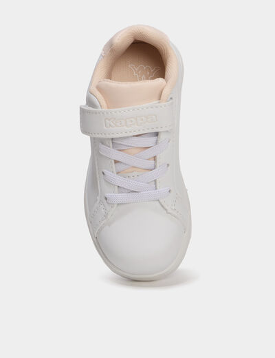 Tennis basses &agrave; scratchs Kappa FENIT rose pastel fille