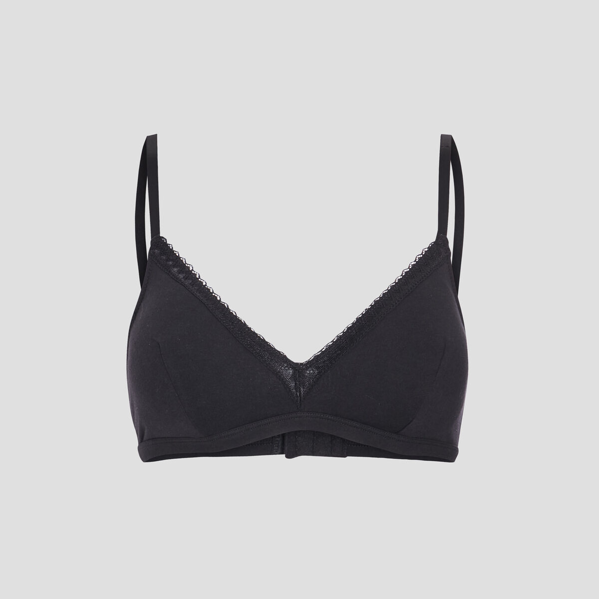 Soutien-gorge triangle coton à coque noir femme