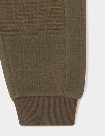 Jogging molleton taille élastiquée vert kaki bébé garçon