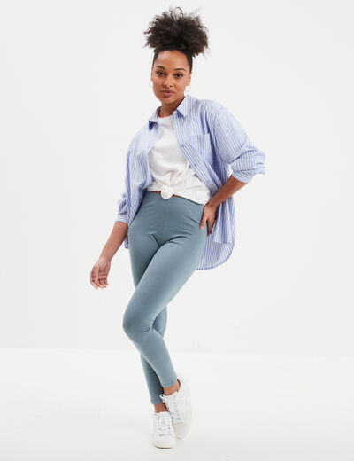 Legging long taille haute gris femme