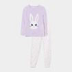 Ensemble pyjama 2 pi&egrave;ces effet polaire violet clair fille