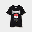 T-shirt manches courtes coton Pokémon noir garçon