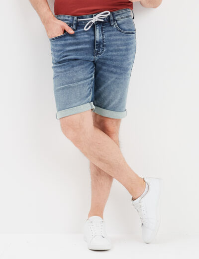 Bermuda droit à coulisse en jean Creeks denim stone homme