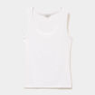 D&eacute;bardeur ajust&eacute; col rond coton blanc femme
