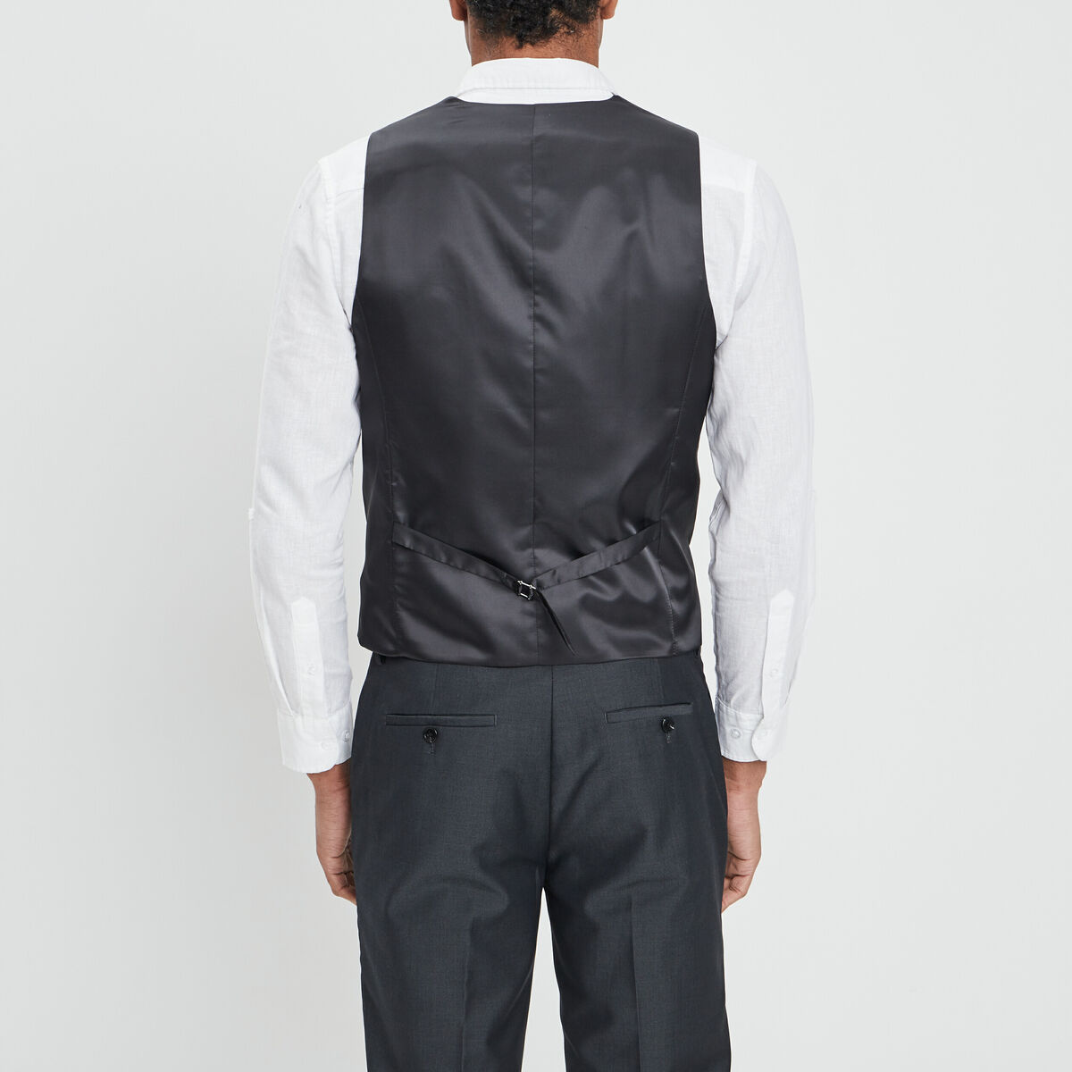 Gilet de costume sans manches gris fonc&eacute; homme