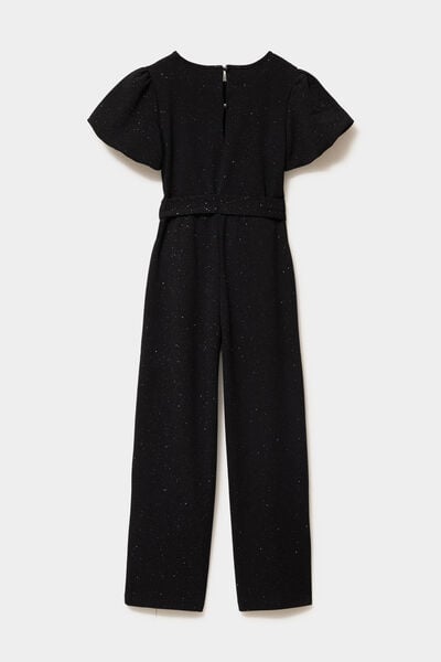 Combinaison pantalon &agrave; paillettes noir fille