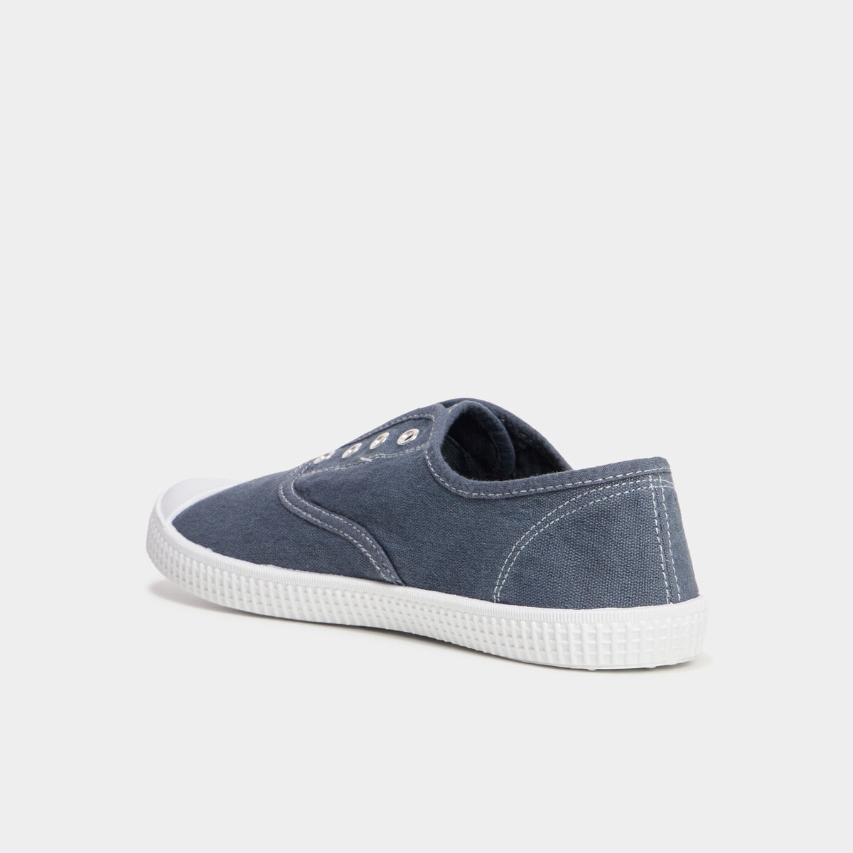 Tennis basses en toile enfilage facile bleu marine femme
