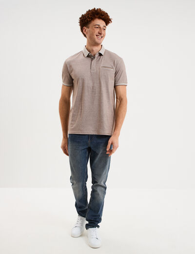 Polo manches courtes coupe droite gris homme