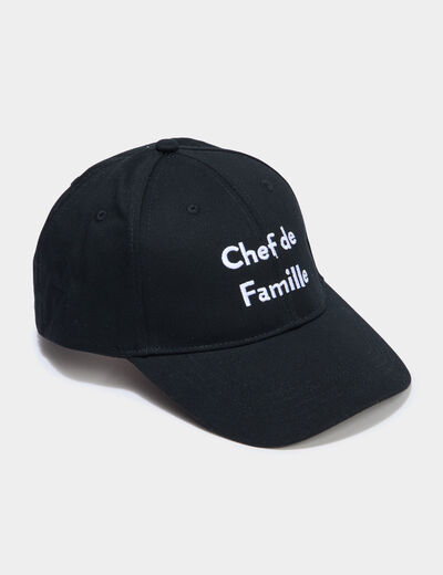 Casquette brod&eacute;e coton noir homme