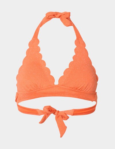Haut de maillot de bain triangle orange femme