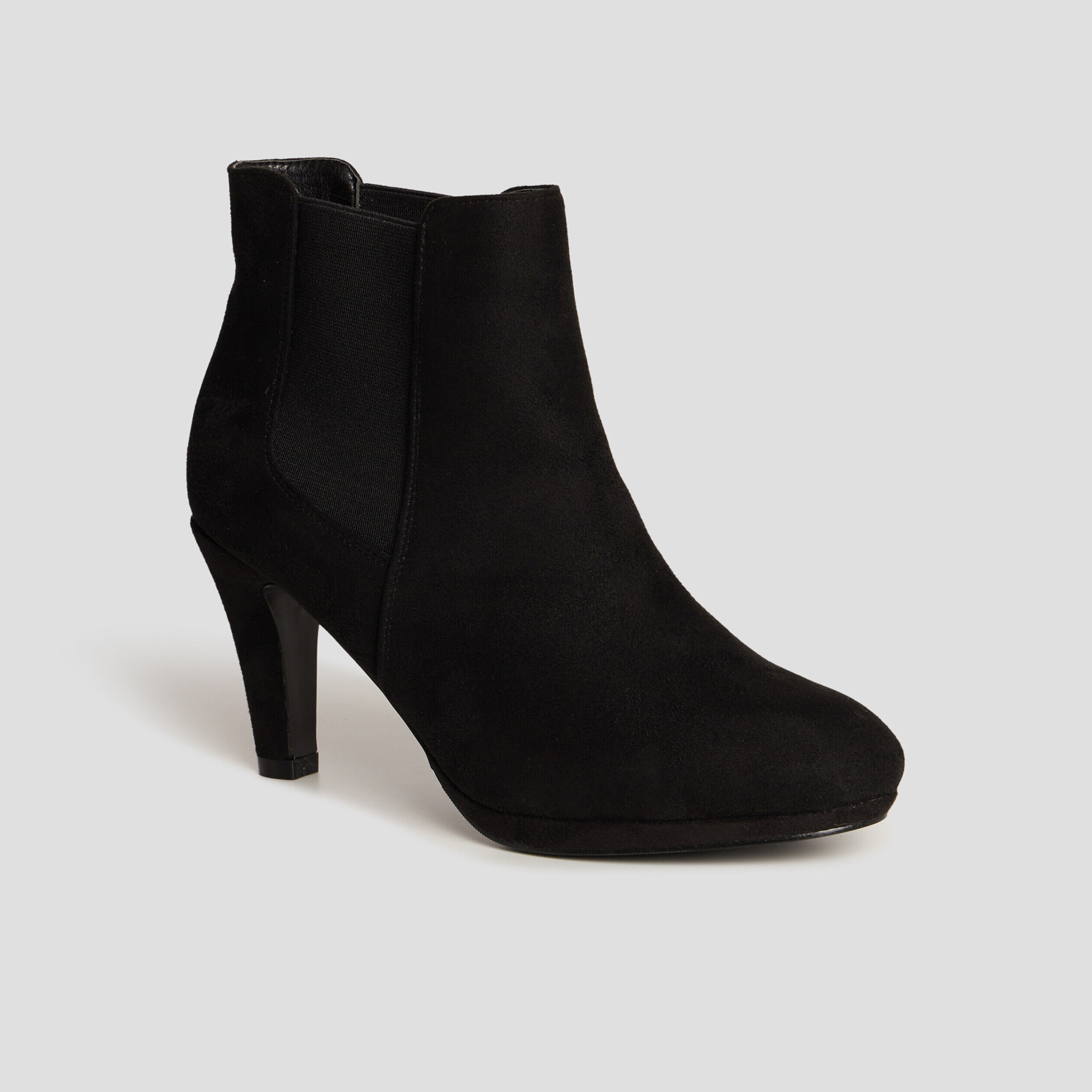 Bottines élastiquées à talons noir femme LH