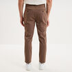 Pantalon chino slim taupe homme