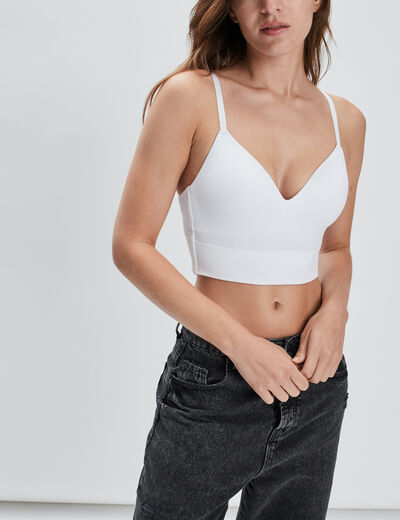 Brassière microfibre à coque blanc femme
