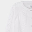 Gilet manches longues boutonné coton blanc bébé fille