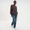 Jeans droit 5 poches coton denim dirty femme