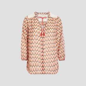Blouse manches 3/4 ecru femme grande taille