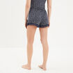 Short de pyjama avec dentelle bleu marine femme