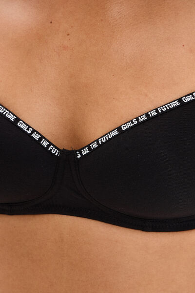 Soutien-gorge triangle padd&eacute; noir femme