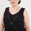 Débardeur col V avec bijoux noir femme grande taille