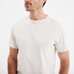 T-shirt manches courtes col rond creme homme