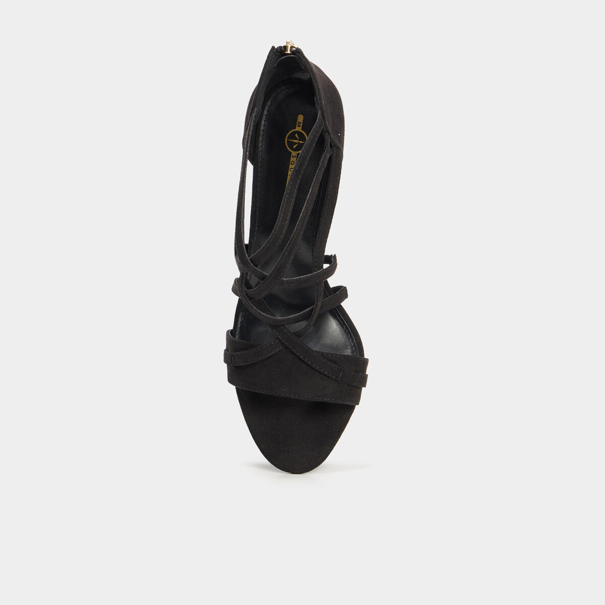 Sandales &agrave; talons 8 cm noir femme