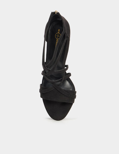 Sandales à talons 8 cm noir femme