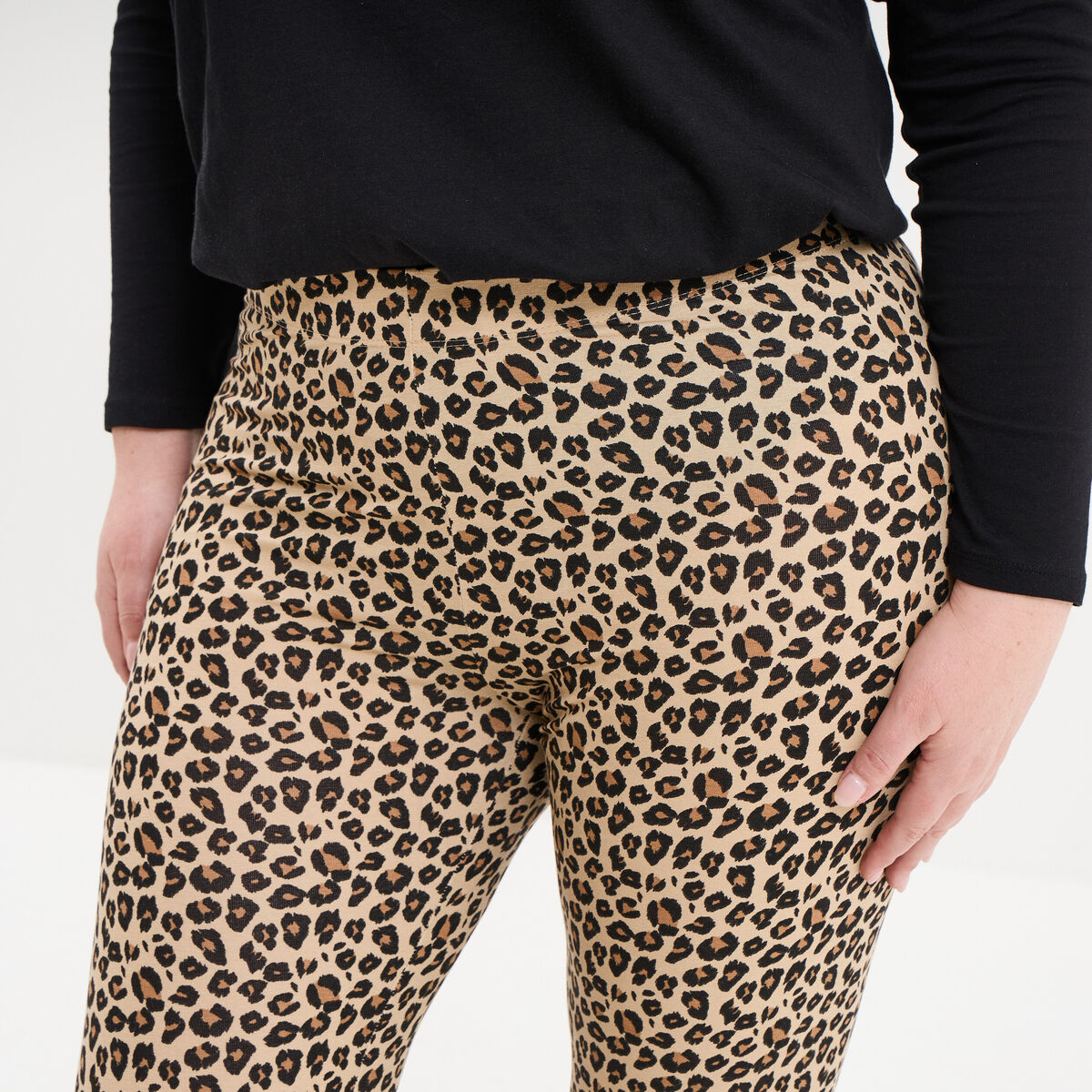 Legging en coton sable femme grande taille