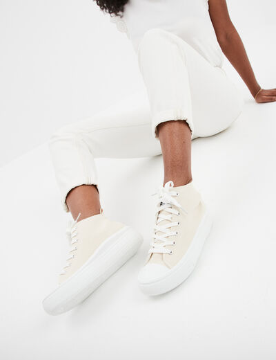 Baskets montantes en toile Creeks sable femme