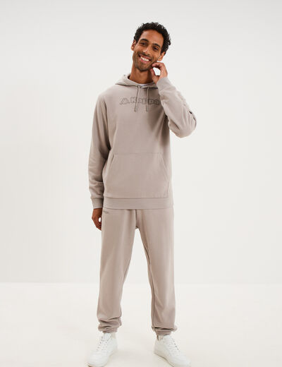 Sweat hoodie 1 poche Kappa gris clair homme