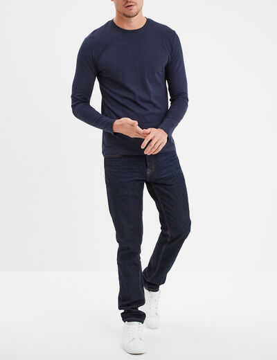 T-shirt manches longues bleu marine homme