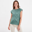 T-shirt col rond manches courtes Creeks vert émeraude femme