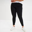 Legging avec taille &eacute;lastiqu&eacute;e noir femme grande taille