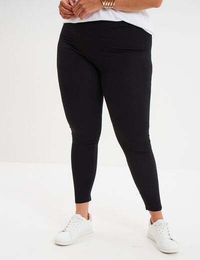 Legging avec taille &eacute;lastiqu&eacute;e noir femme grande taille